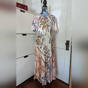 Zara Trafaluc Flowy Floral Bohemian Maxi Dress